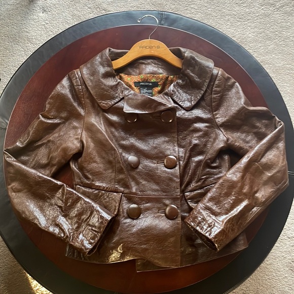 Women’s brown leather Arden B jacket - Picture 1 of 3